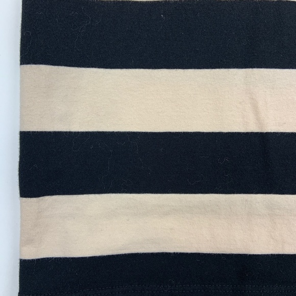 HM Dress Womens XS Short Sleeve Round Neck Black Cream Stripes - Picture 5 of 6